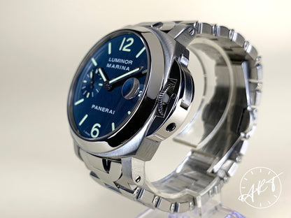 Panerai PAM 120 Luminor Marina Blue Dial SS Auto Diver Watch PAM00120 w/ B&P