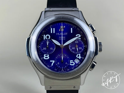 Hublot MDM Chronograph Blue Dial Stainless Steel Automatic Watch 1810.1