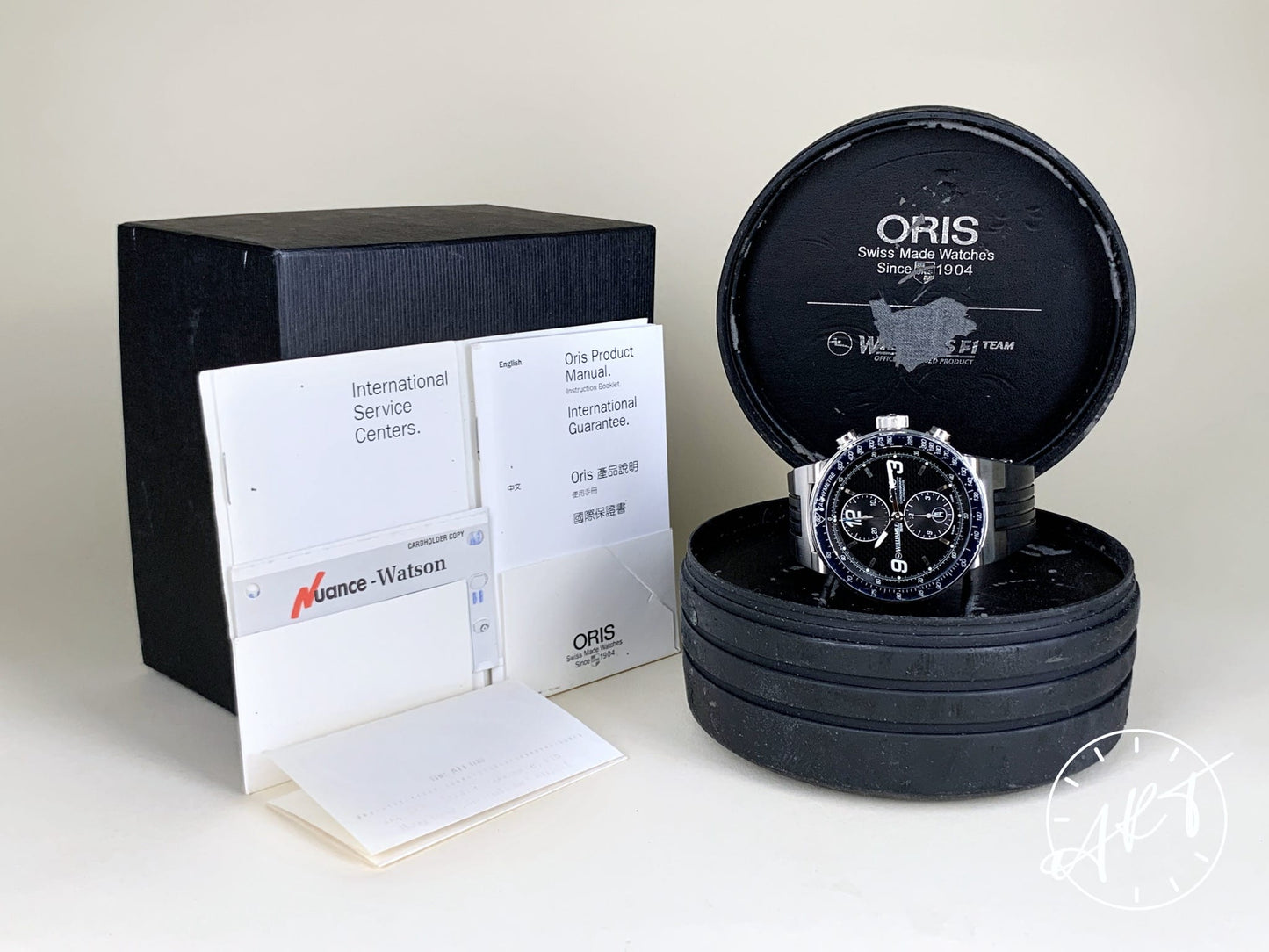 Oris Williams F1 Chronograph Black Carbon Fiber Dial SS Auto Watch w/ B&P