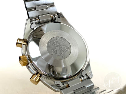 NOS Omega Speedmaster White Dial 18K Gold & SS Watch 175.00.33 BP + Receipt