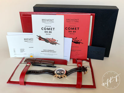 2017 Bremont DH-88 Black Dial 18K Rose Gold Auto Ltd Ed Pilot Watch in FULL SET