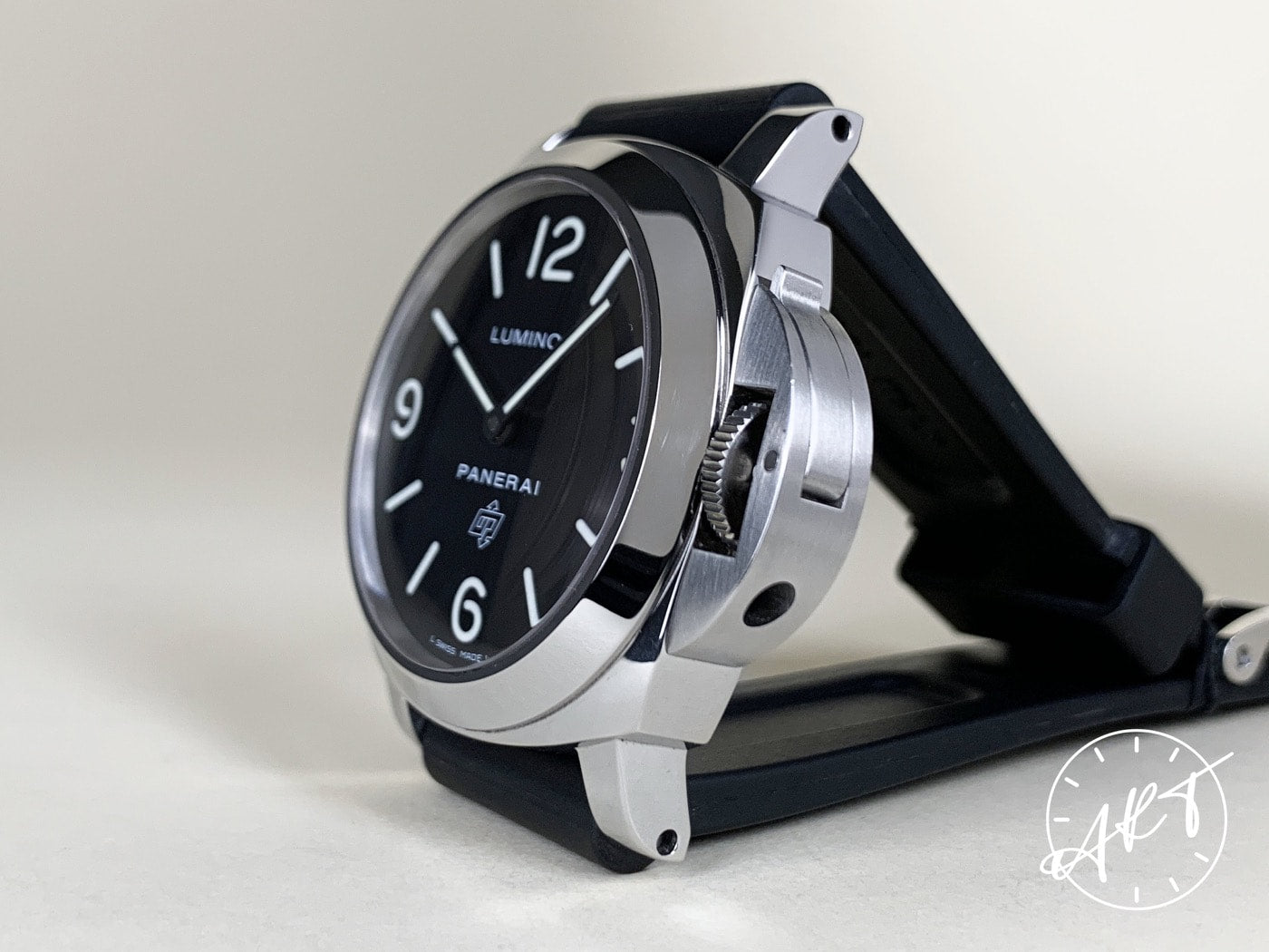 Panerai PAM 000 Luminor Base Logo Cal OP I Black Dial SS Diver Watch PAM00000 BP