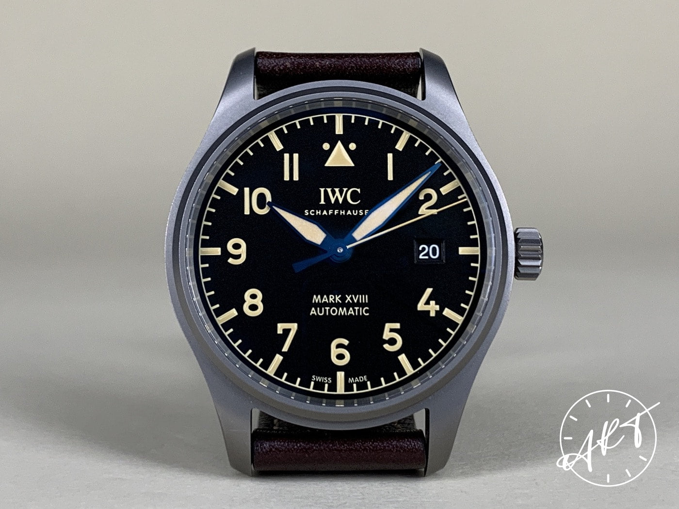 IWC Pilot's Mark XVIII Heritage Black Dial Titanium Auto Watch IW327006 w/ Paper