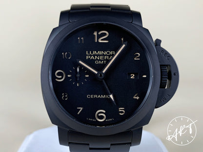 Panerai PAM 438 Luminor 1950 3 Days GMT Black Ceramic Auto Watch PAM00438 w/ B&P