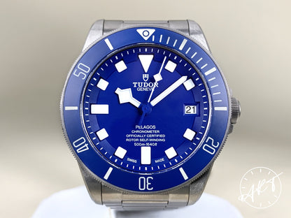 2021 Tudor Pelagos Blue Dial Titanium Automatic Diver Watch 25600TB in FULL SET