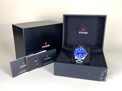 2021 Tudor Pelagos Blue Dial Titanium Automatic Diver Watch 25600TB in FULL SET