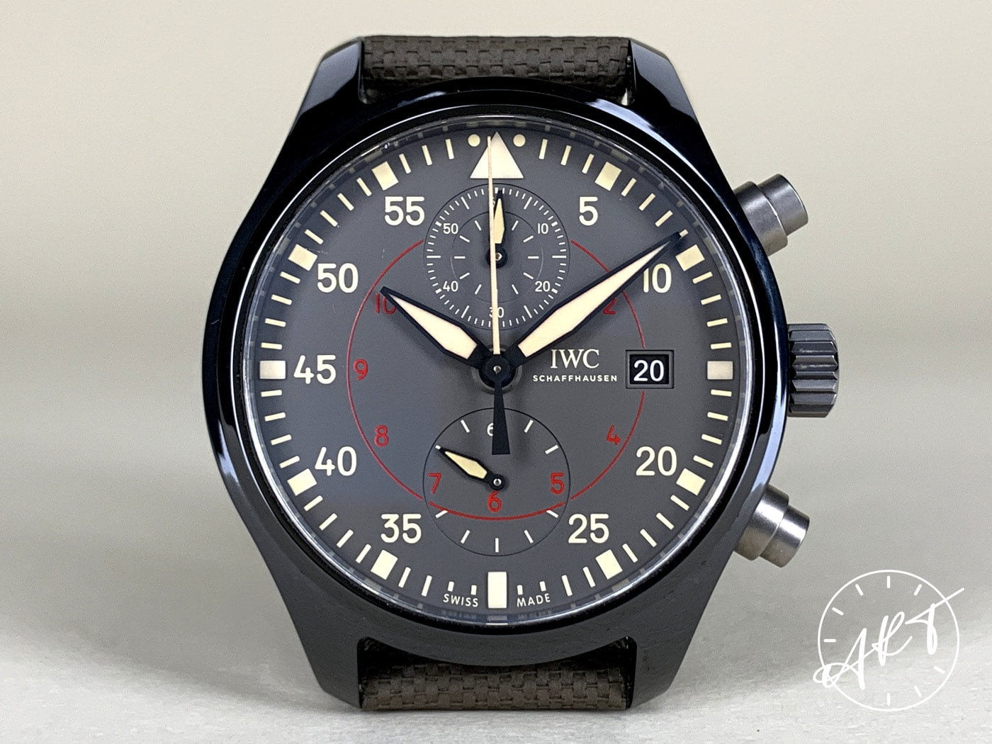 IWC Pilot Flyback Chrono Gray Dial Ceramic Auto Miramar Watch IW389002 w/ B&P