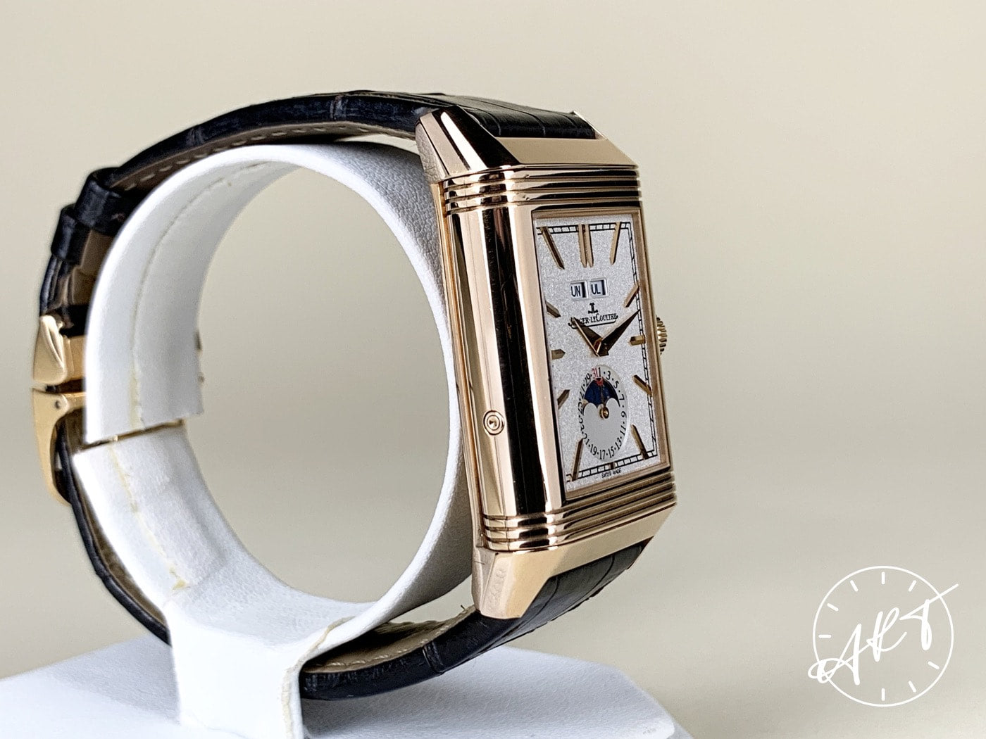 Jaeger-LeCoultre Reverso Triple Date Moonphase GMT 18K Pink Gold Watch BP