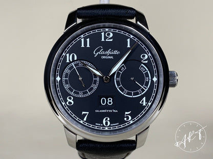 Glashütte Original Senator Observer Black Dial Stainless Steel Auto Watch w/ B&P