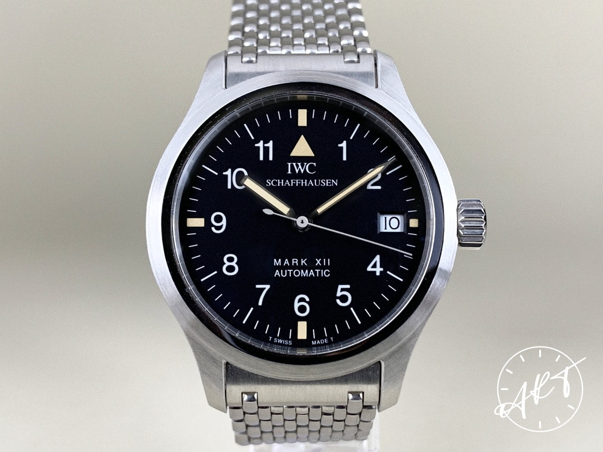 IWC Pilot's Mark XII Black T Dial Stainless Steel Auto Watch IW3241002 w/ Paper