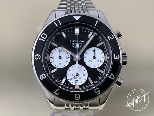 TAG Heuer Autavia Heuer 02 Chronograph Inverted Panda Dial SS Auto Watch