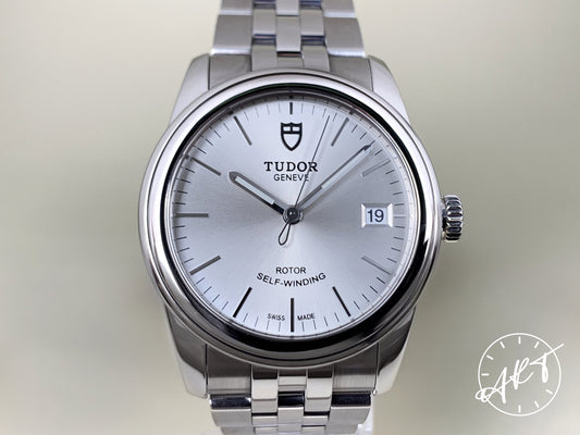 Tudor Glamour Silver Dial Stainless Steel Automatic Watch 55000 in FULL SET