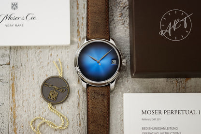 NEW H. Moser & Cie. Endeavour Perpetual Calendar Blue Dial SS Concept Watch BP