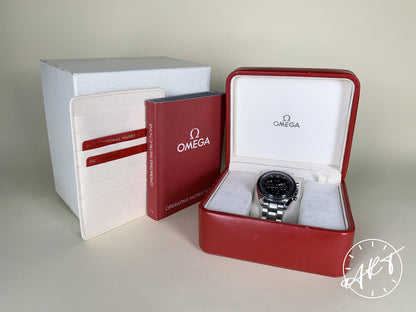 Omega Speedmaster 1957 Chronograph Black Dial SS Auto Broad Arrow Watch w/ B&P