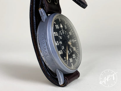 Vintage 1940s Laco B-UHR Black Dial Steel WW2 Luftwaffe Pilot Military Watch