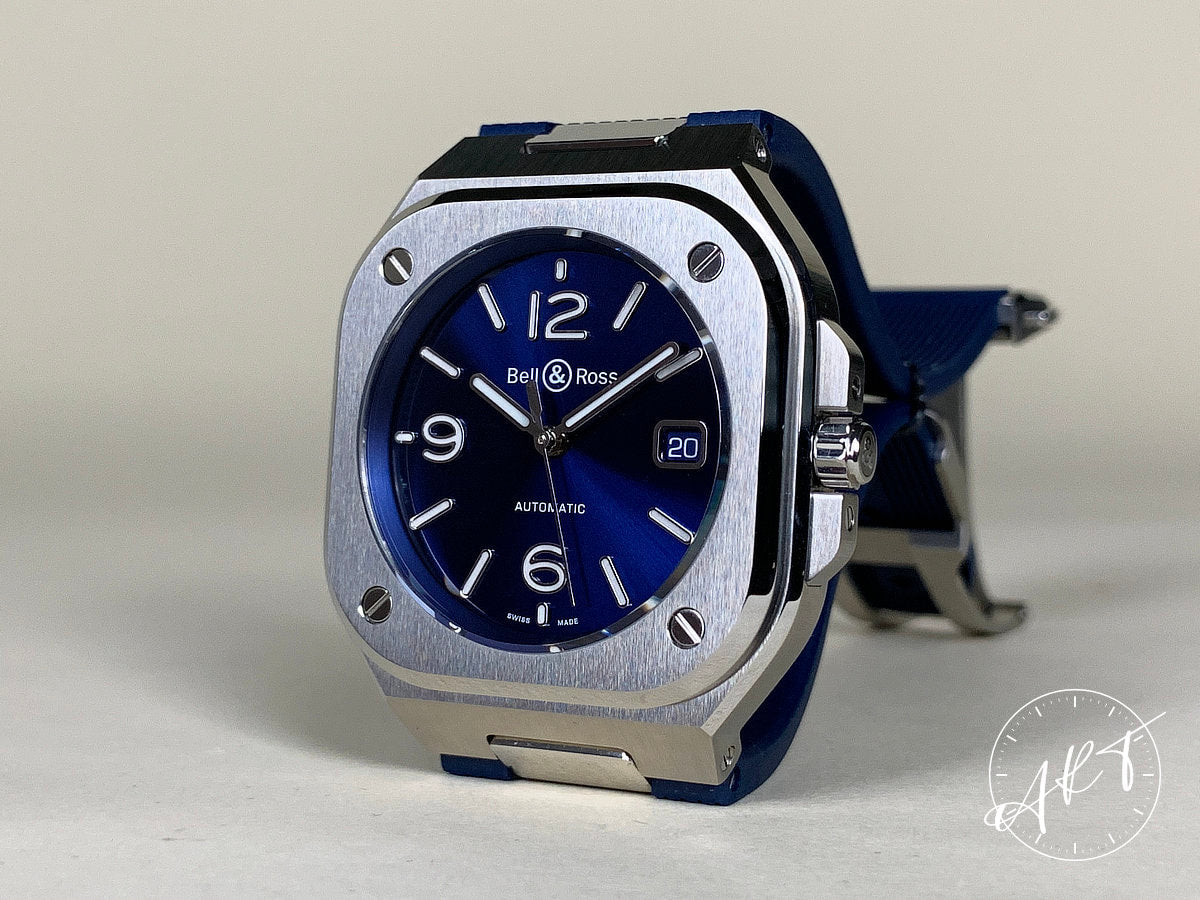 NEW Bell & Ross Diver Blue Dial Stainless Steel Auto Watch BR 05 in FULL SET