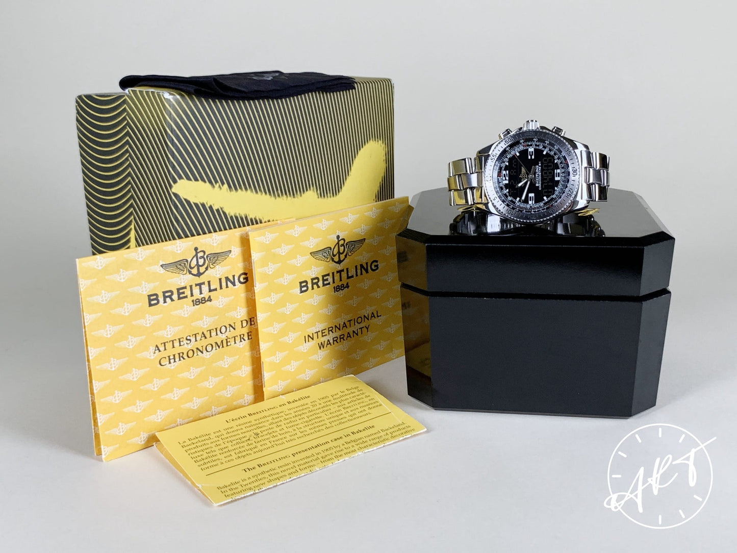 Breitling Aerospace Professional Black Dial SS SuperQuartz B-1 Military Watch A78362 BP