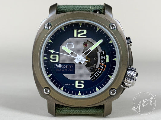 2012 Anonimo Polluce 455 Magnum Blue & Gray Dial Bronze Auto Ltd Diver Watch BP