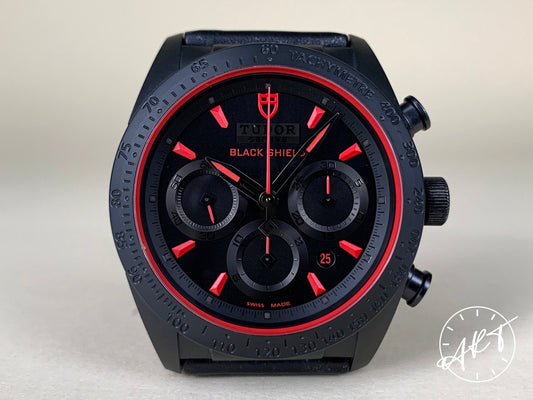 Tudor Fastrider Black Shield Red Chrono Black Dial Ceramic Watch 42000CR BP