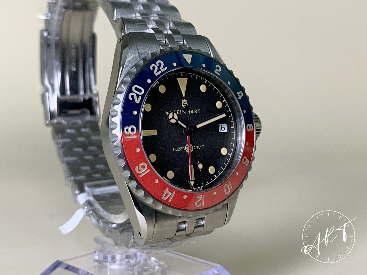 NEW Steinhart Ocean 39 Vintage GMT Black Dial SS Hong Kong Ltd Diver W ART Watches