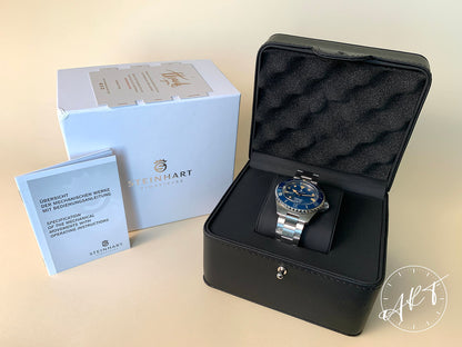 NEW Steinhart Ocean 39 Marine Blue Blue Dial SS Auto Ltd Ed Diver Watch w/ B&P