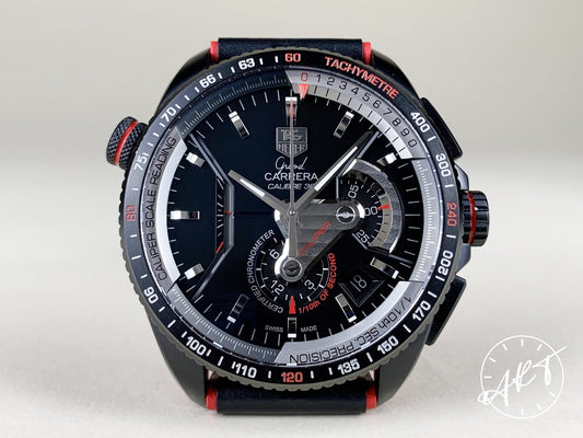 Tag Heuer Grand Carrera Cal 36 RS Chrono Black DLC Titanium Watch CAV5185 BP