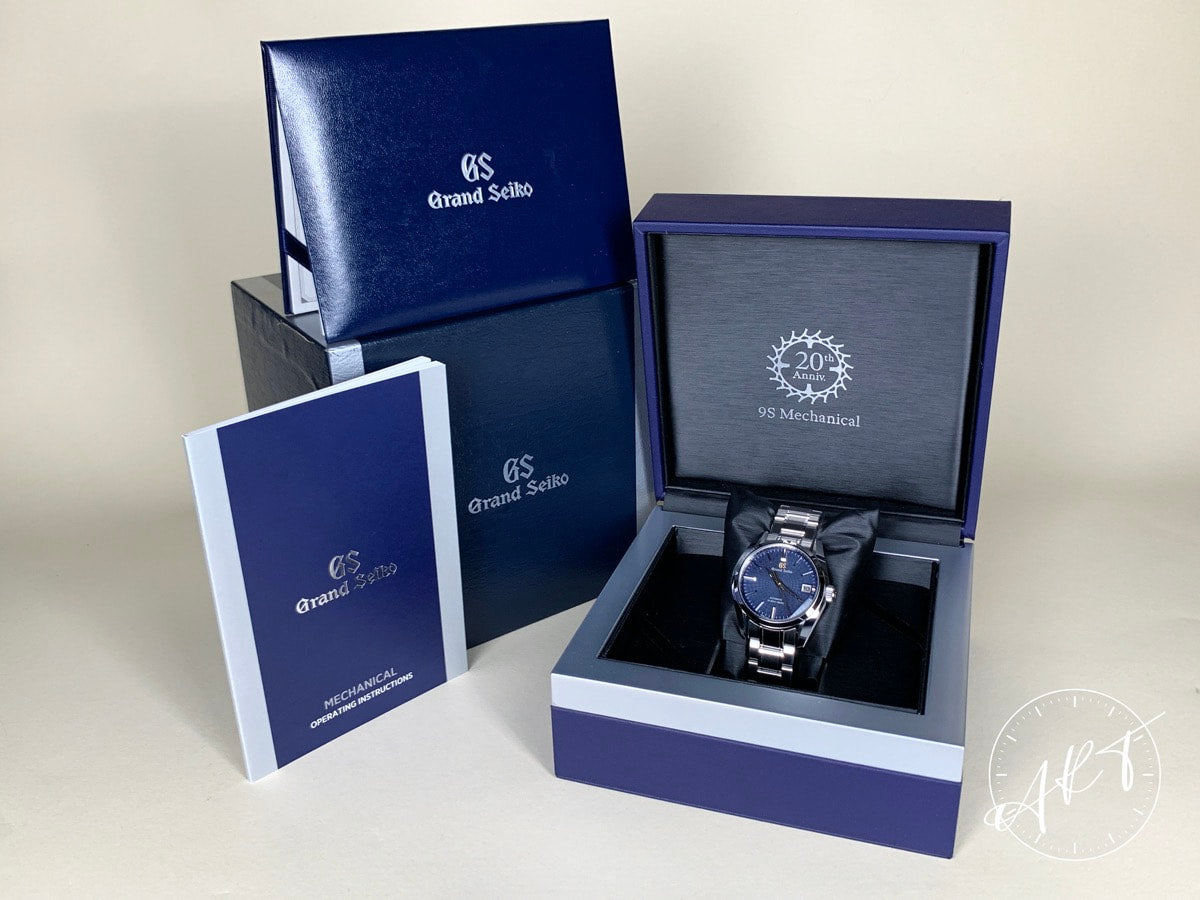 NEW Grand Seiko Heritage Hi-Beat Blue Dial SS 20th Anniv Ltd Watch SBGH267 BP