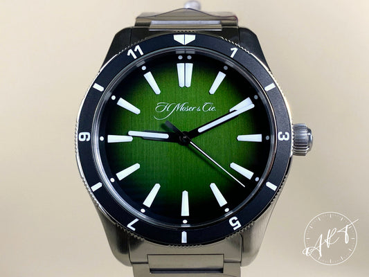 NEW H. Moser & Cie. Pioneer Centre Seconds Green Fume Dial C02 Ltd Watch BP