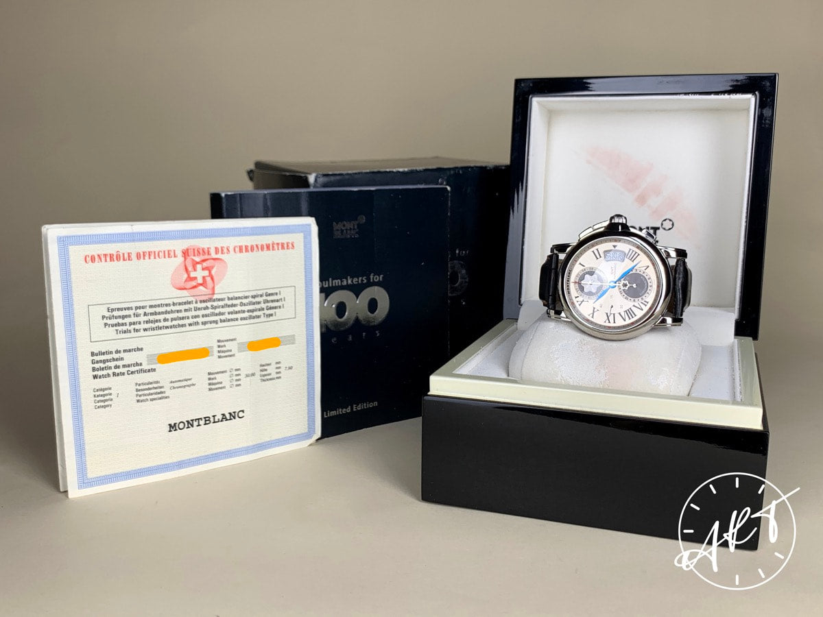 Montblanc Star 1906 Chrono GMT Silver Dial SS Anniversary Ltd Watch 36909 BP