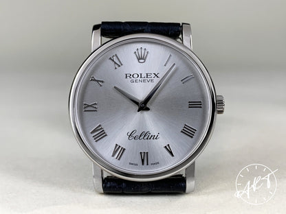 Rolex Cellini Silver Dial 18K White Gold Manual Wind Watch 5115/9 in FULL SET