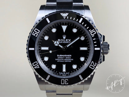 Rolex Submariner No Date 41mm Black Dial SS Auto Diver Watch 124060 w/ B&P