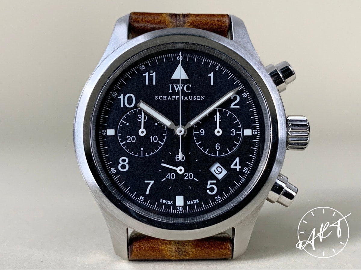 IWC Pilot's Chronograph Black Dial Stainless Steel Mecaquartz Watch IW374101