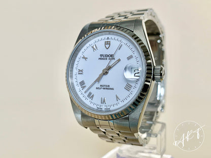 Tudor Prince Date Sapphire Crystal White Dial Stainless Steel Auto Watch 72034