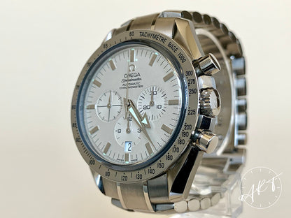 Omega Speedmaster Broad Arrow Silver Dial 18K WG Pilot Watch 3152.30.00 BP