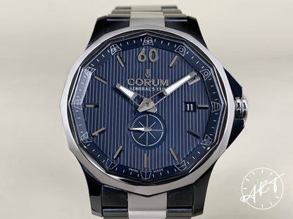 Corum Admiral's Cup Legend 42 Blue Dial Black PVD SS 300 Pcs Ltd Watch 01.0090 w/Box