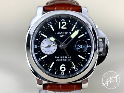 2012 Panerai PAM 88 Luminor GMT Black Dial Acciaio Auto Diver Watch PAM00088 BP