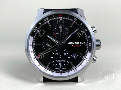 Montblanc Timewalker Chronovoyager UTC Black Dial SS Auto Watch 107336 w/ B&P