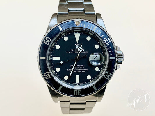 Vintage 1983 Rolex Submariner Black Matte Dial Cream Lume Patina Watch 16800 BP