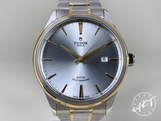 NEW Tudor Style 41 Silver Dial 18K Gold & SS Auto Watch 12703 w/ B&P