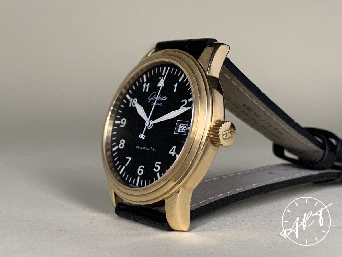 Glashütte Original Navigator Black Dial 18K Gold Pilot Watch *Less Than 30 Made*