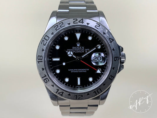 Rolex Explorer II Black Swiss Only Dial SS Auto Field Watch 16570 w/ B&P