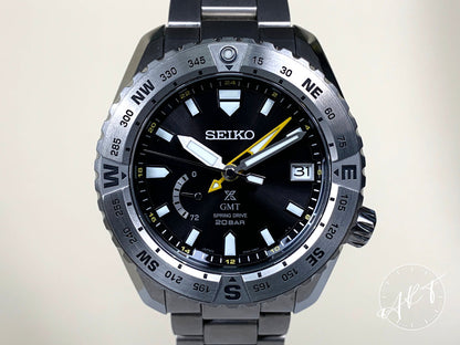 NEW 2020 Seiko Prospex LX GMT Black Dial Titanium Spring Drive Watch SNR025J1 BP