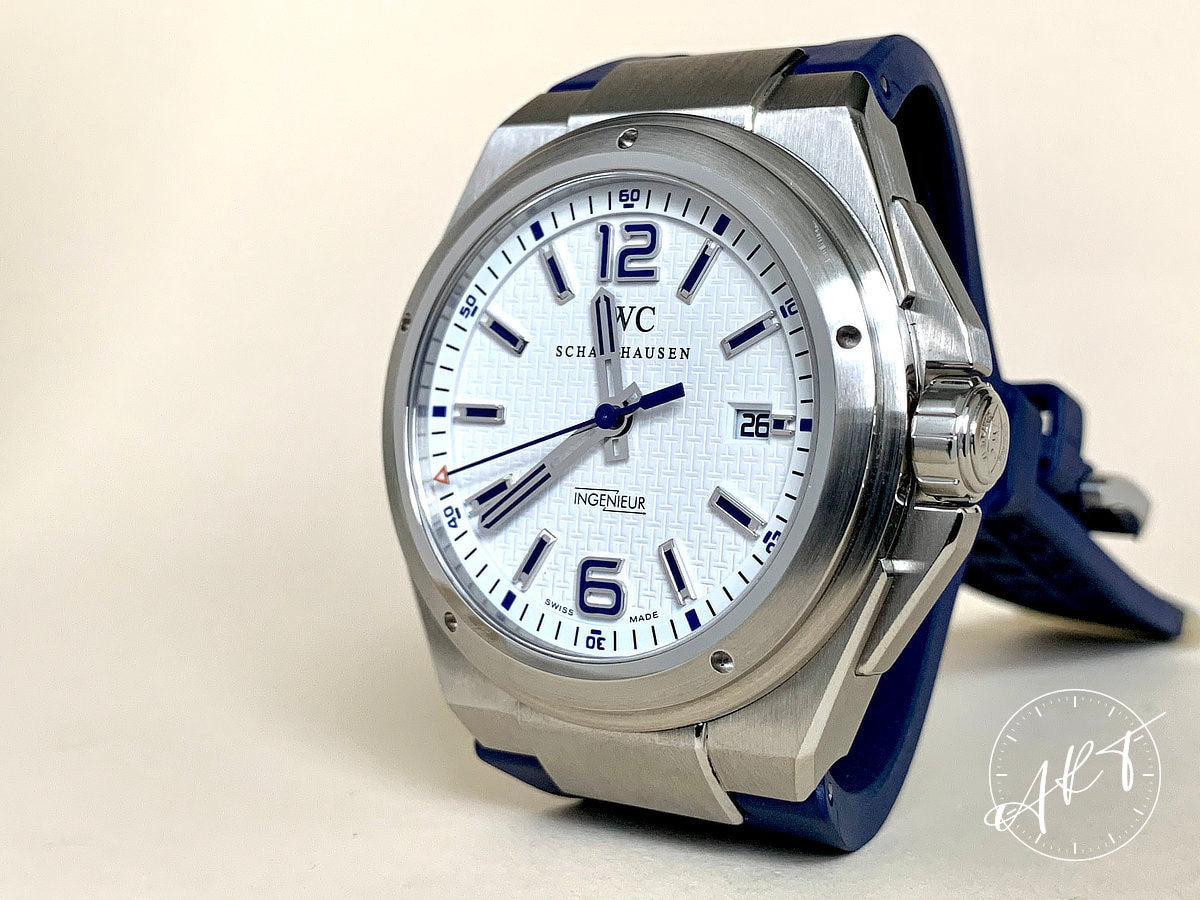 IWC Ingenieur White Dial SS Auto Mission Earth Plastiki Ltd Watch IW323608 w/ BP