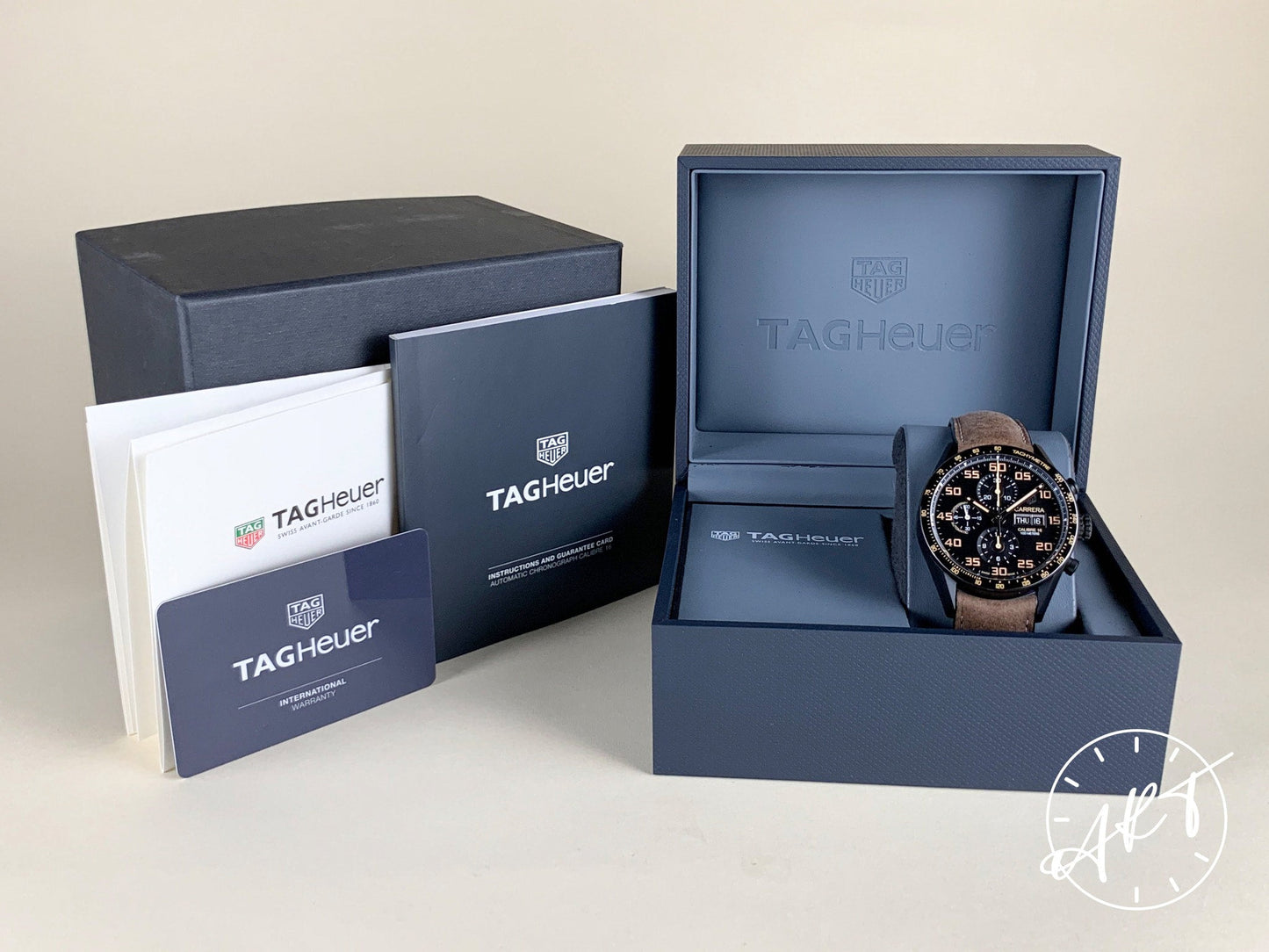 Tag Heuer Carrera Day-Date Chrono Black DLC-Coated Titanium Auto Watch CV2A84 BP