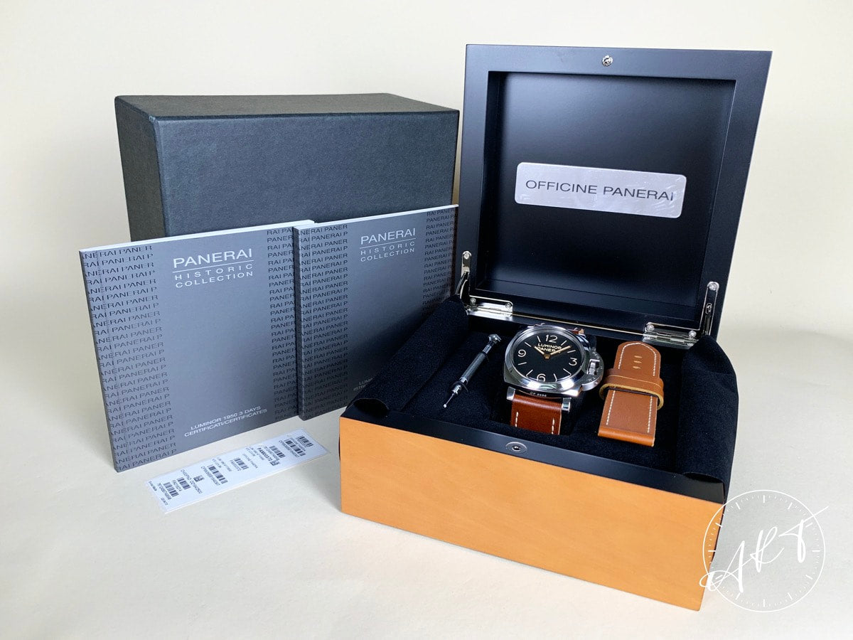 Panerai PAM 372 Luminor 1950 O Serial 3 Days Black Dial SS Watch PAM00372 BP