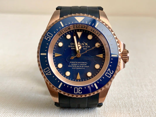 OceanX Sharkmaster Bronze M9 Blue Dial Bronze Auto Ltd Diver Watch SMB531 w/ B&P