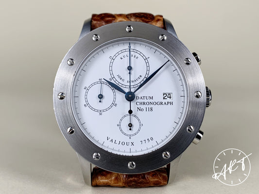 Jorg Schauer Datum Chronograph White Dial Stainless Steel Auto Edition 2 Watch