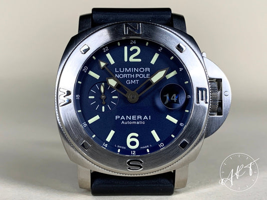 Panerai PAM 252 Luminor North Pole GMT Blue Dial SS Ltd Diver Watch PAM00252 BP