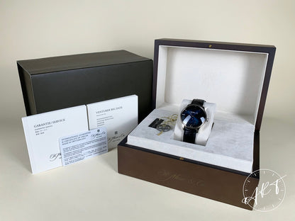 H. Moser & Cie. Venturer Big Date Blue Dial 18K WG Manual Watch 2100-0202 w/ B&P