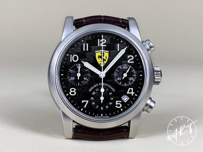 Girard-Perregaux Ferrari Cal 2280 Chrono Black Carbon Fiber Dial SS Watch 8020